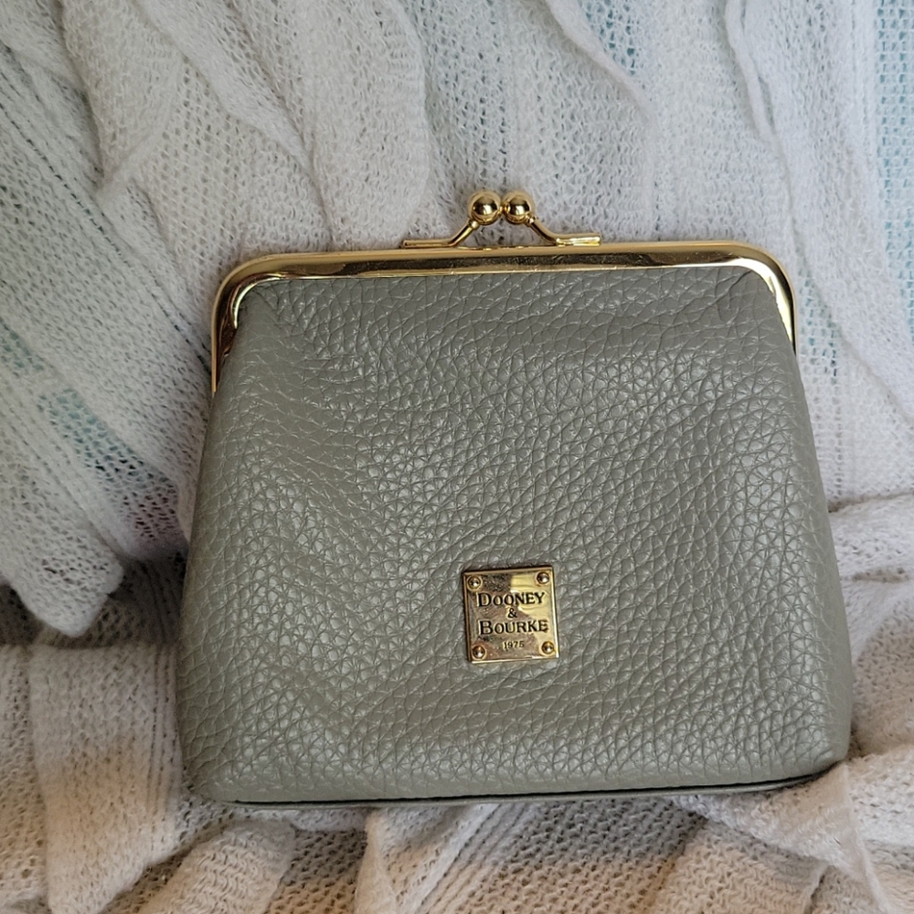 Dooney kisslock wallet in gray